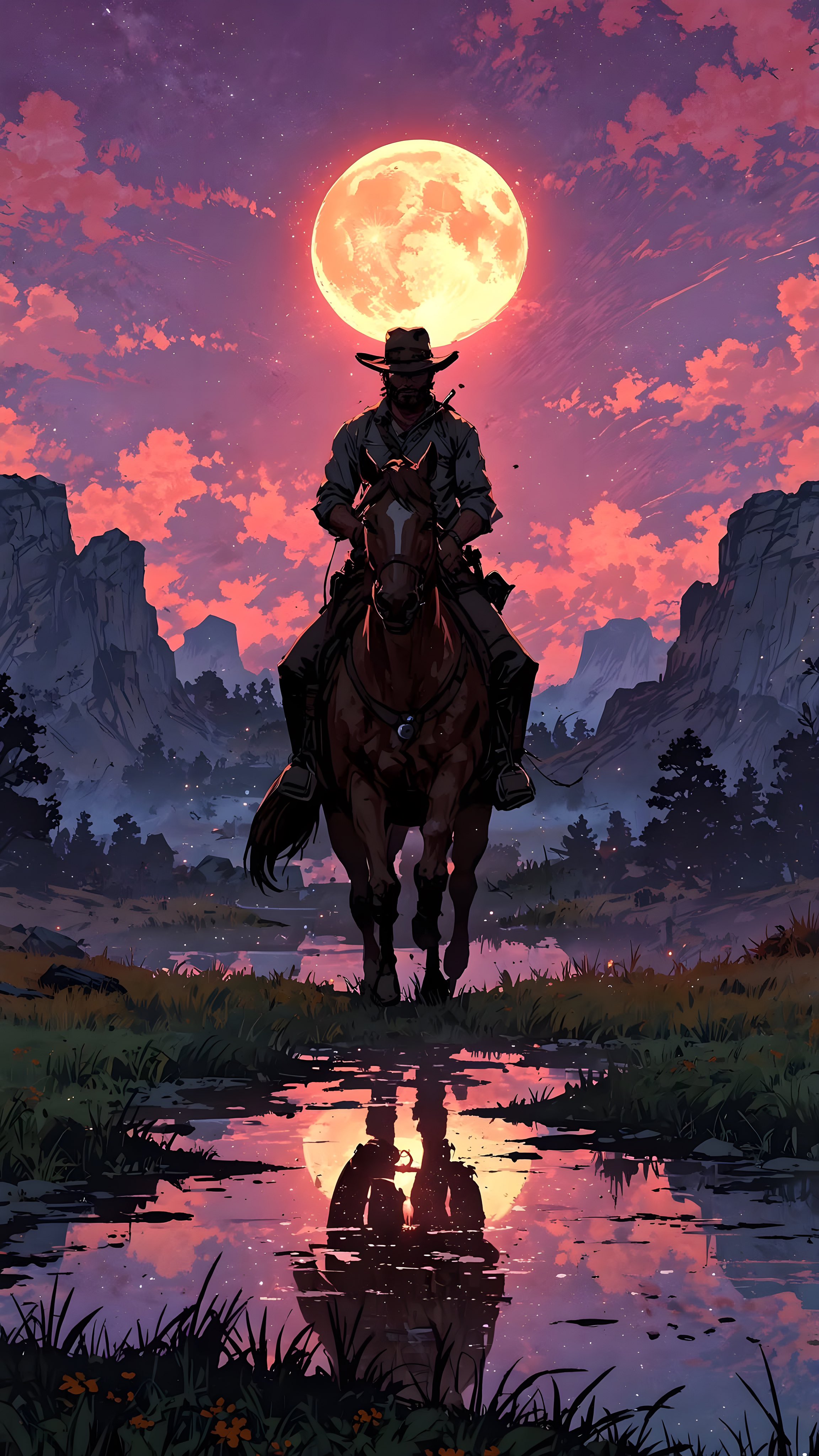 Outlaw's Reflection: The Crimson Midnight Ride