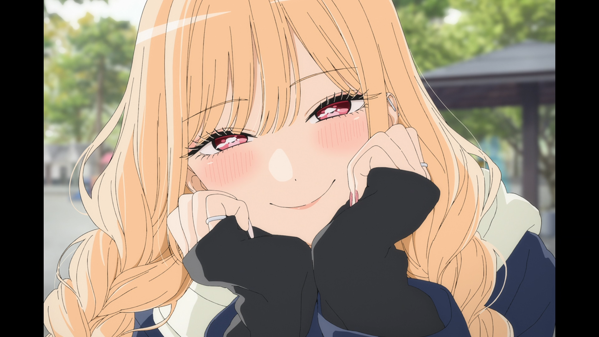 Winter Warmth. Shy Glances Through Sleeves