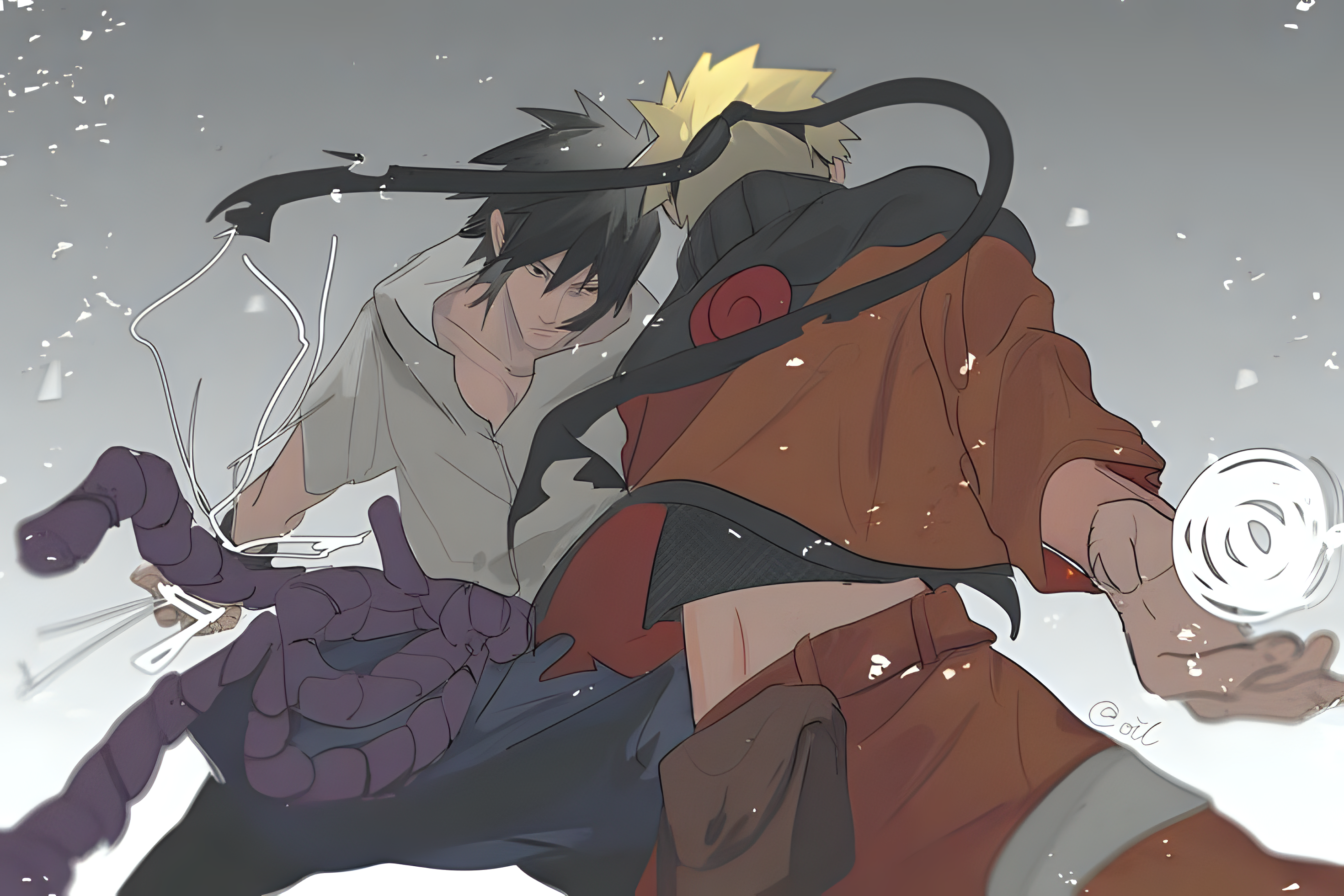 Naruto vs Sasuke Rasengan Chidori Clash