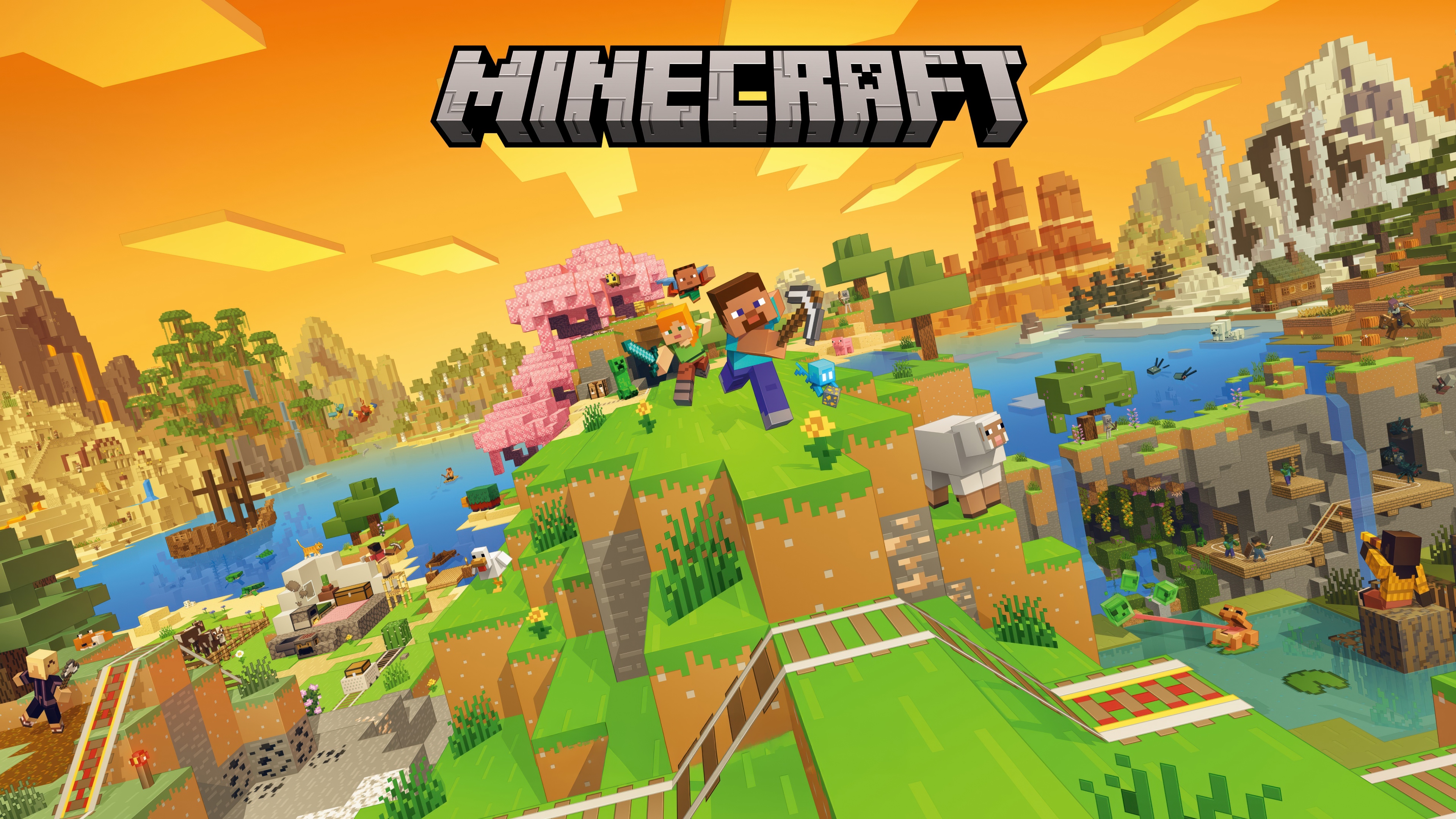 Endless Blocky Adventures At Golden Hour