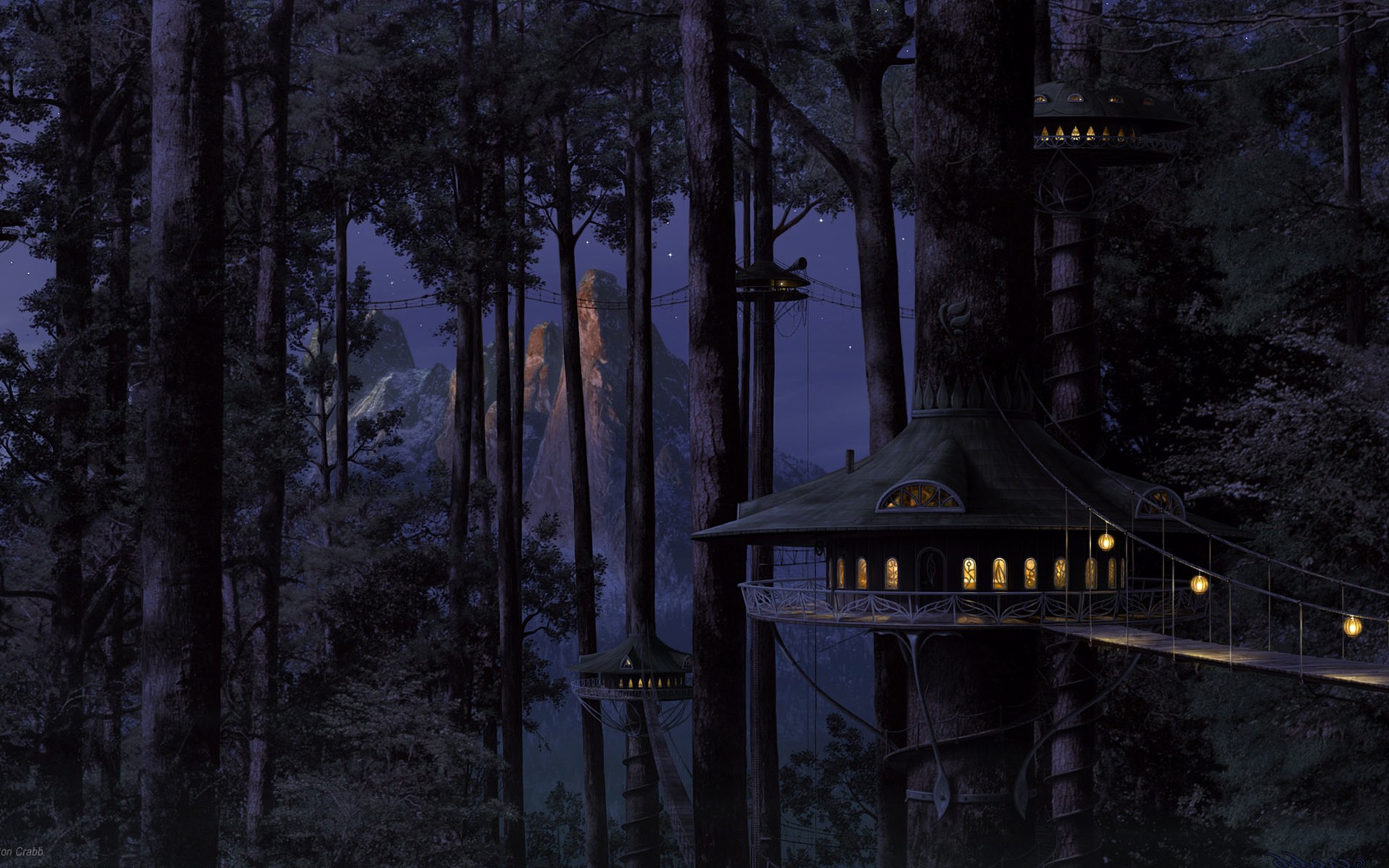 Lothlórien After Dark. The Sanctuary of the Elves