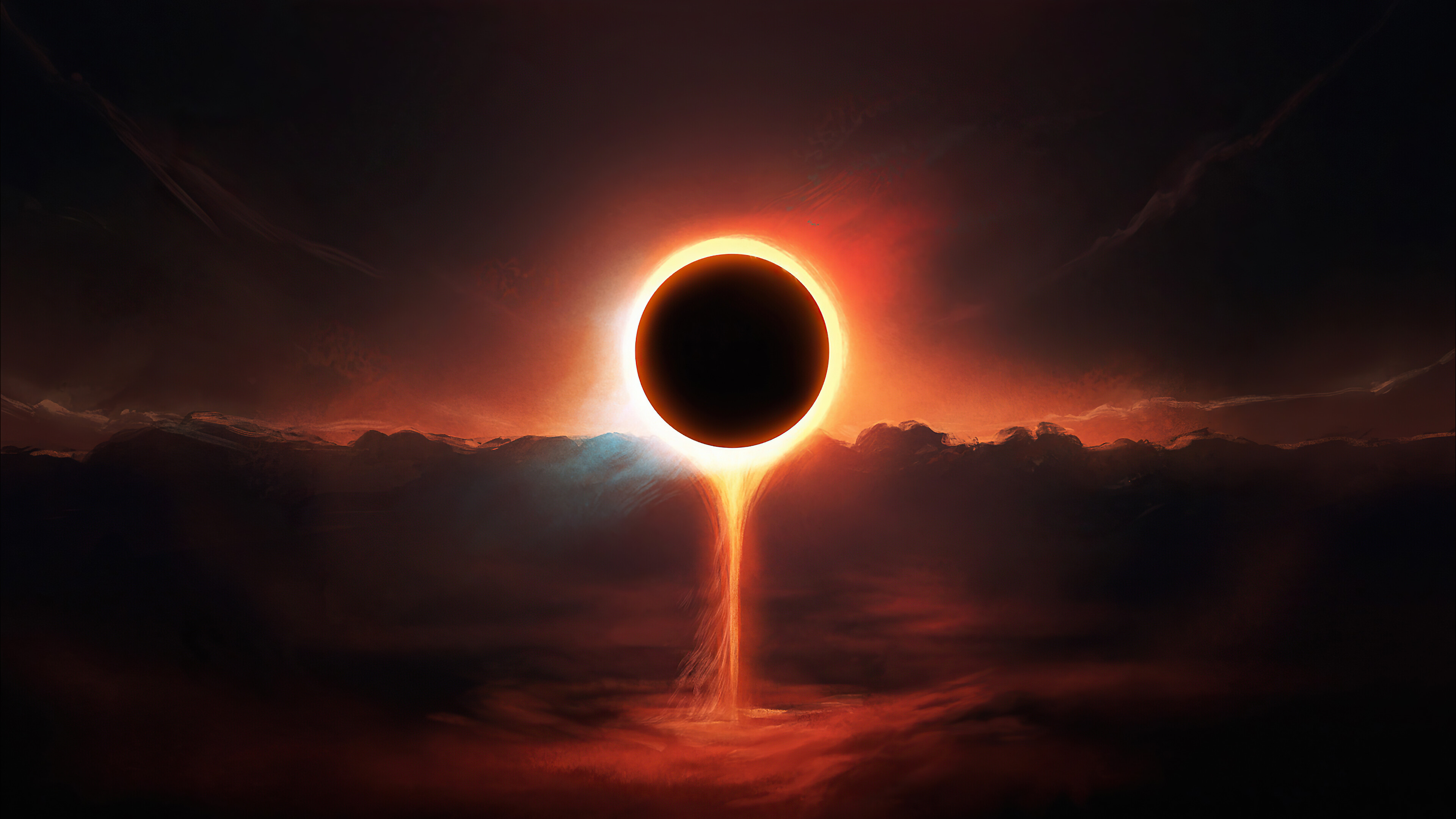 The Bleeding Void. Cosmic Ruin Over Red Horizon