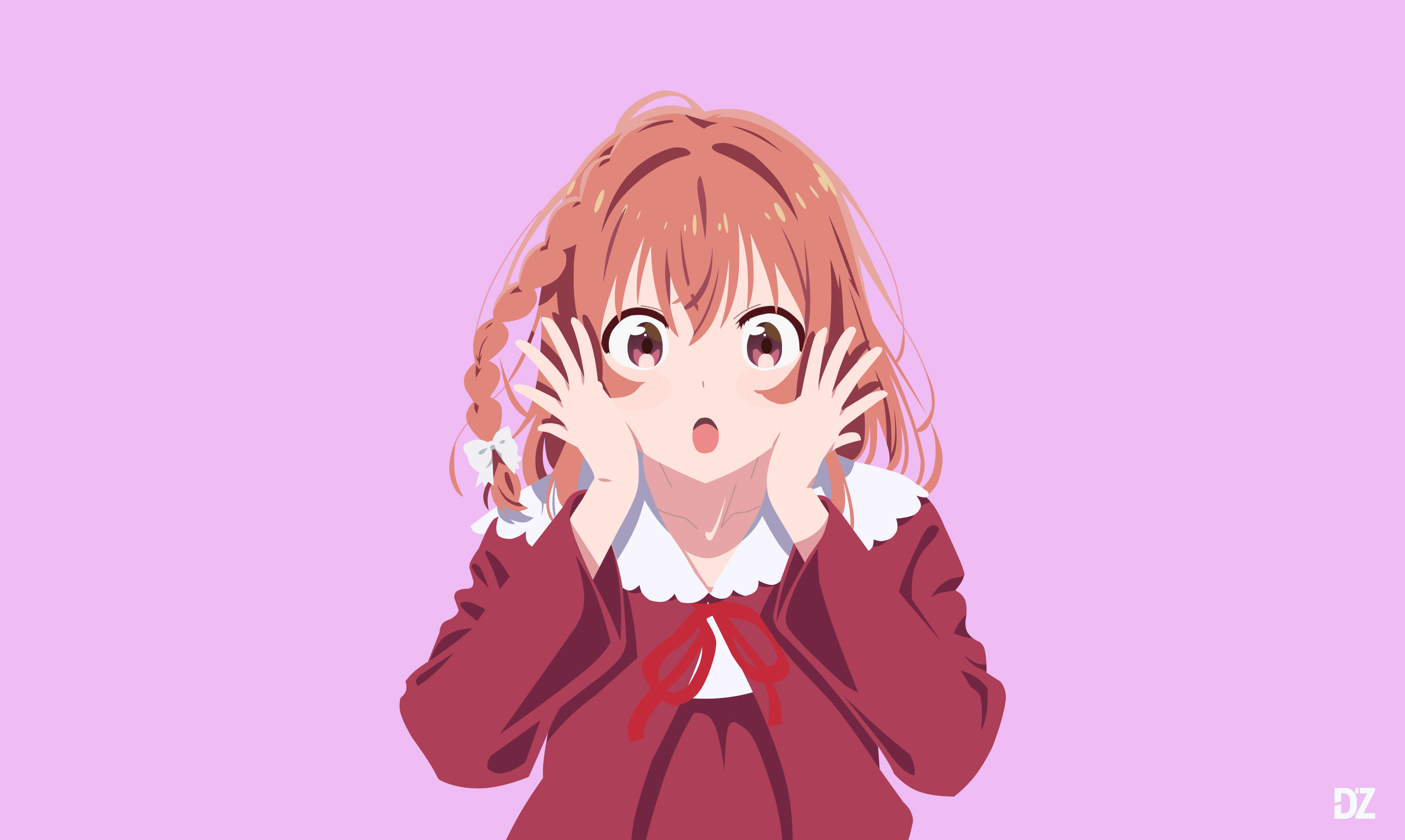 Startled Bashfulness. Sumi's Hands-on-Cheeks Panic